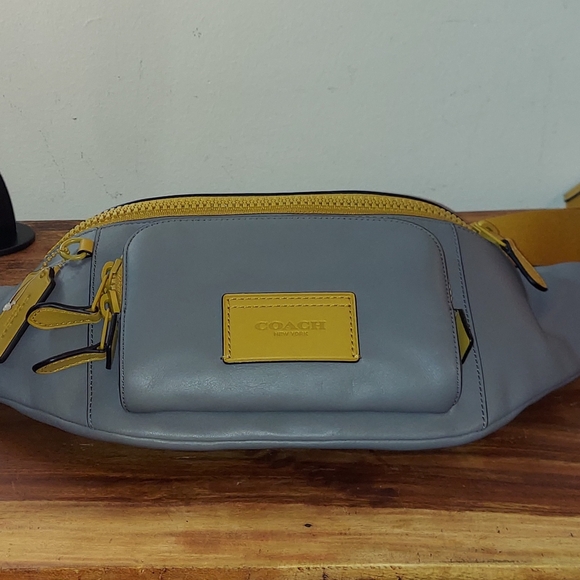 Coach Leather Racer Belt Bag Heather Gray Flax Travel Holiday Christmas Gift - Picture 11 of 11